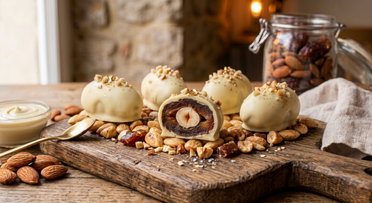Chocolate Coated Dates with Dry Fruit & Nuts